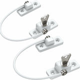 Child Window Safety, 2 pcs Zinc Alloy Child Window Protection Pvc Child Safety Window Lock With Screws And Keys,
