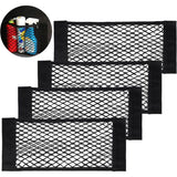 Car Trunk Storage Net, [4 pcs 40X25Cm] Pocket Organizers, Car Storage Net Bag With Elastic Magic Sticker For Car Luggage