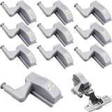 10 pcs Universal Hinge Lights Cabinet Light Warm White Color 12V 23A Battery For Kitchen Home Furniture Wardrobe
