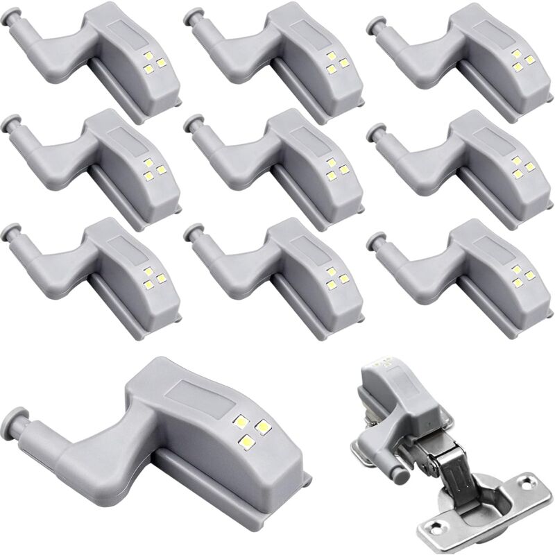10 pcs Universal Hinge Lights Cabinet Light Warm White Color 12V 23A Battery For Kitchen Home Furniture Wardrobe