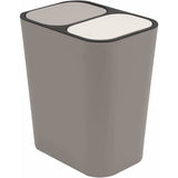 Double Recycling Trash Bin Storage Box Container Rectangle Plastic Push Button Dual Compartment For Kitchen Office Home