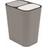 Double Recycling Trash Bin Storage Box Container Rectangle Plastic Push Button Dual Compartment For Kitchen Office Home