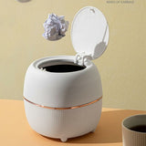 Mini Desktop Trash Can, Creative Plastic Desktop Trash Can With Button Lid For Home Office, Study, Bedroom, Kitchen
