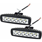 2 X 6" 18W LED Work Light Bar Spot Off ROad Truck Suv 4Wd Driving Fog Lamps(2X18 Fgb-Spot)