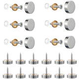 20 pcs Brushed Stainless Steel Screws With Decorative Caps For Mirrors, Tables, Plates, Cabinets, Glass Panels Silver