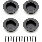4 pcs ROund Recessed Handles, 40Mm Stainless Steel Sliding Door Handle, Black Furniture Handles Can Be Used For