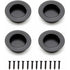4 pcs ROund Recessed Handles, 40Mm Stainless Steel Sliding Door Handle, Black Furniture Handles Can Be Used For