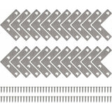 Straight Flat Corner Brace Metal L Shaped Brackets With Screws For Wood Furniture Cupboard Repair Support 50Mm 20 pcs
