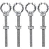 Eye Bolts M10 X 100Mm Stainless Steel Metric Thread M10 Eye Bolts For Fixing And Hanging, 4 pcs