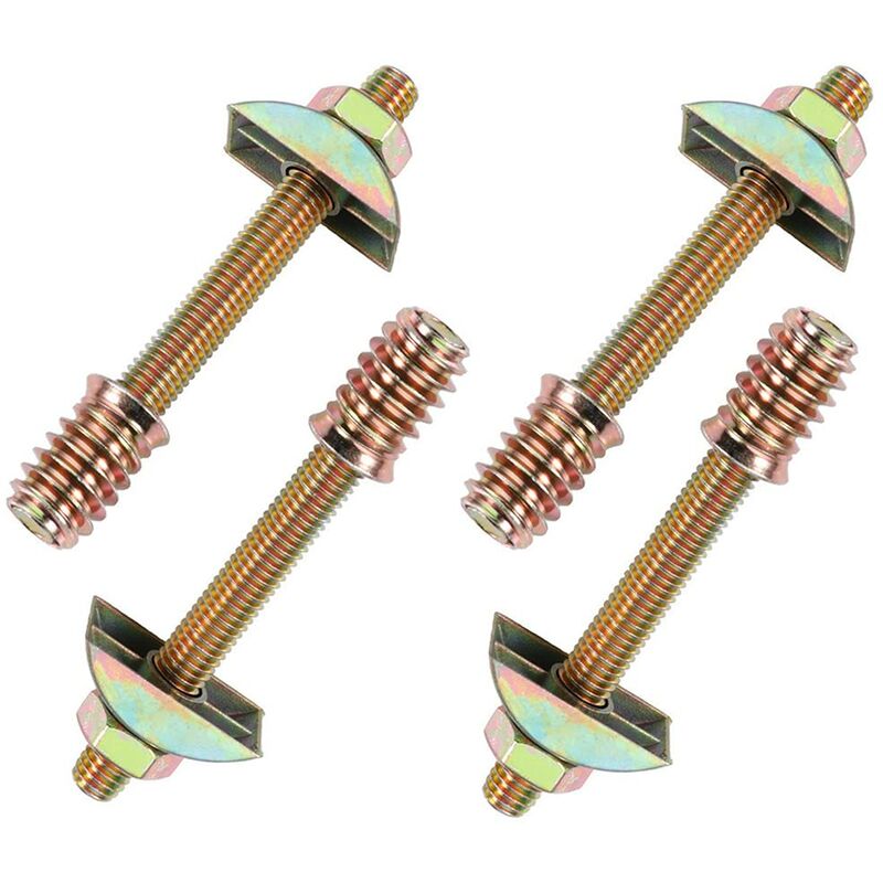 4 pcs M8 X 100Mm 4 In 1 Furniture Connectors Half Moon Furniture Connectors Spacer Washers For Table Bed Assembly Bolts
