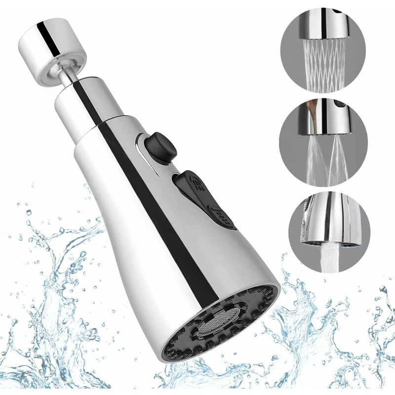 Kitchen Faucet Sprayer 3 Modes - 360 Degrees Kitchen Faucet Nozzle, Faucet Head, Sink Mixer Sprayer, Kitchen Faucet