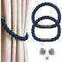 Magnetic Curtain Tiebacks, 2 Pack Modern Simplicity Curtain ROpe Tiebacks With Strong Magnet, Braided ROpe Curtain