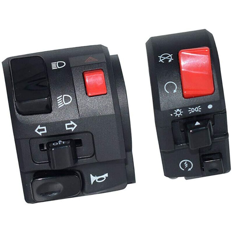 1 Pair Motorcycle Switch Handlebar Controller Switch Motorbike Horn Turn Signal Start Switch Button