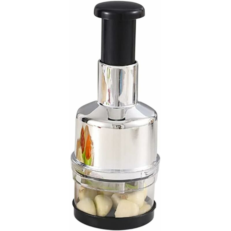 Garlic And Onion Chopper, Stainless Steel Manual Vegetable Chopper, Manual Garlic Press For Ginger, Chili, Salad,