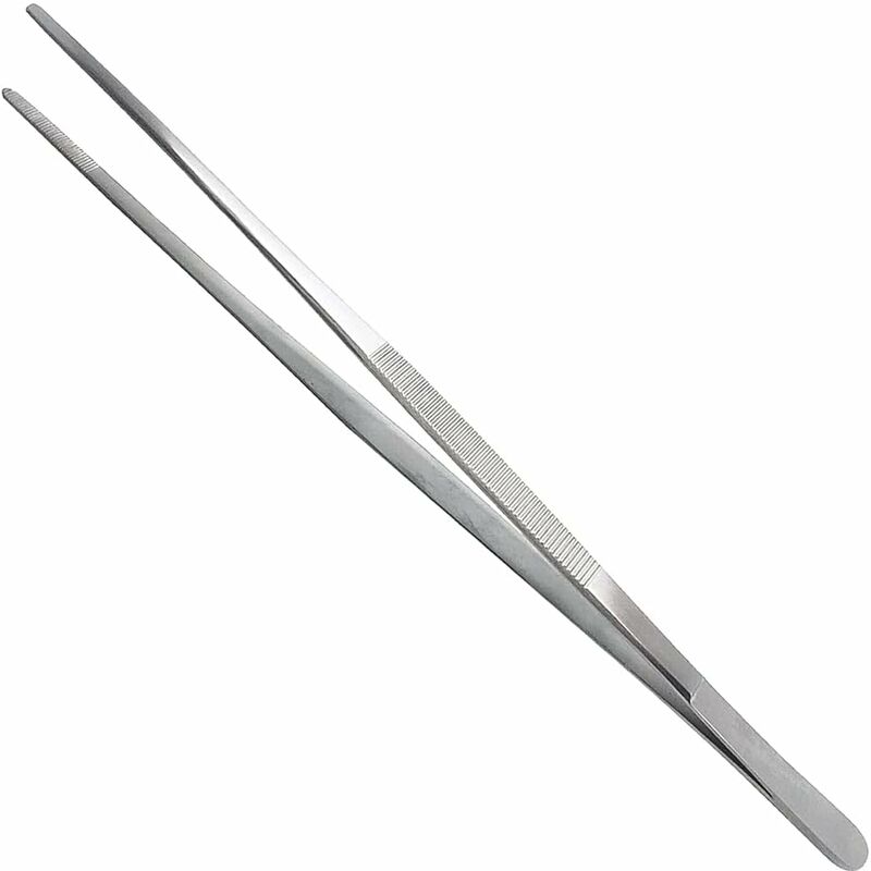 Stainless Steel Tweezers Extra 30Cm/12Inch Long With Precision Serrated End For Aquascaping, Gardening, Kitchen,