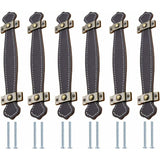 Leather Handle 6 Pieces Leather Handles For Furniture Leather Door Handle Leather Drawer Handles Cabinet Handle For