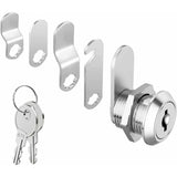 16Mm Cylinder Security Mailbox Lock With 5 Different Lock Plates And 2 Keys, Cabinet Cam Lock, Locker, Toolbox, Filing