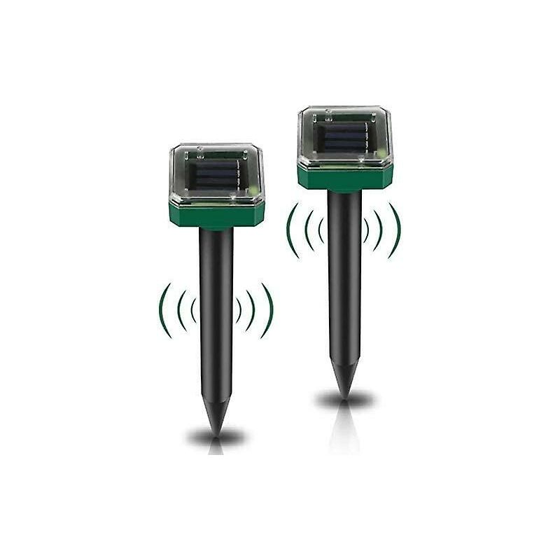 2 Pack Solar Rat Repellent Stakes - Ultrasonic Rat Repellent - Solar Rat Repellent For Snakes, Voles, Other Animals