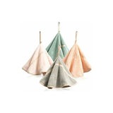 4 Pack Hanging Hand Towels With Hanging Loop Absorbent Coral Fleece Bathroom Towels Soft Thick Dishcloth ROund Hand