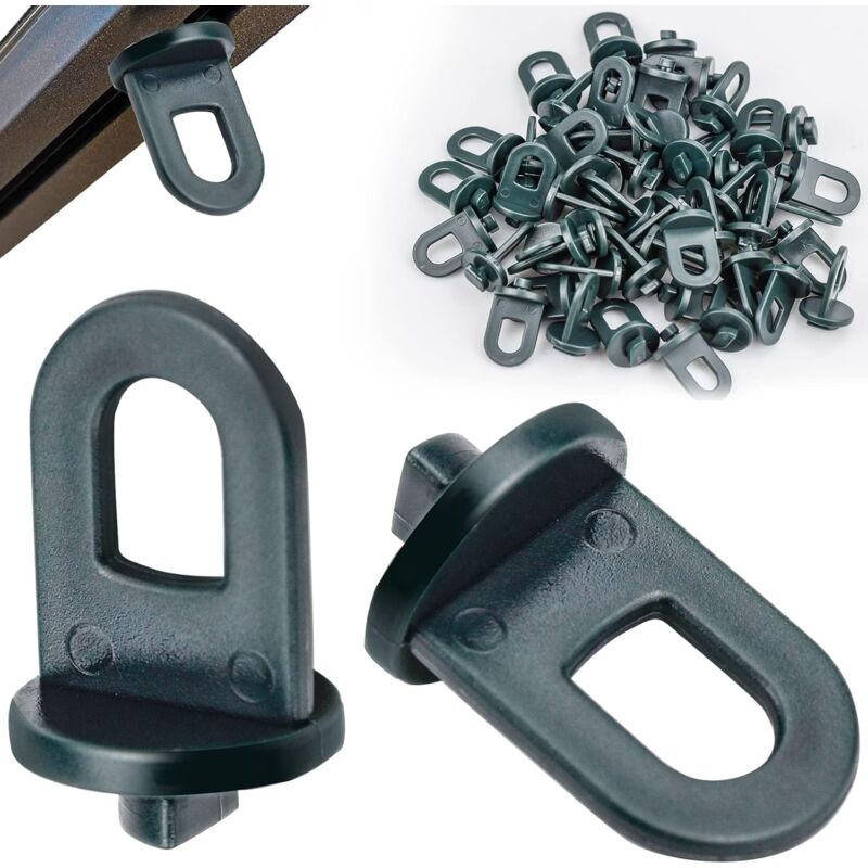 50 pcs Greenhouse Clips,Greenhouse Accessory,Climbing Plant Support Hanging Kit Clips For Greenhouse(Green)