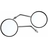 Rearview Mirror - 1 Pair 10Mm ROund Chrome Silver Motorcycle Rearview Mirrors. Left And Right Side Mirror.