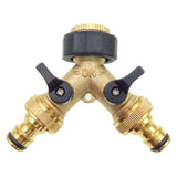 2 Way Y-Shaped Diverter For 3/4" Supply Hose With Separate On/Off Valve For Home Kitchen Garden Outdoor