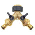 2 Way Y-Shaped Diverter For 3/4" Supply Hose With Separate On/Off Valve For Home Kitchen Garden Outdoor