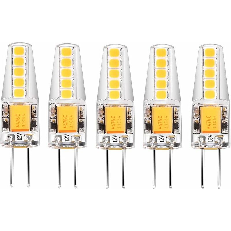 5 Pack G4 LED Bulbs Natural White 4000K Ac/Dc 12V 3W 200Lm Replacement G4 20W Halogen No Dimming No Flicker LED Pin