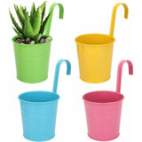 Metal Hanging Flower Pot, Outdoor Flower Pot With Drainage Hole Perfect For Garden, Balcony, Fence, Patio, Decoration 4