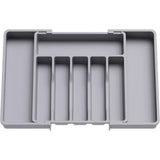 Cutlery Tray, Expandable Utensil Tray For Drawer, Adjustable Drawer Organizer For Kitchen, Compact Plastic Storage For