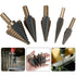 5 pcs Metal Step Drill Bit, 5-35Mm Hss Titanium Conical Triangle Metal Step Cutter For Steel, Wood, Brass, Aluminum, Pvc
