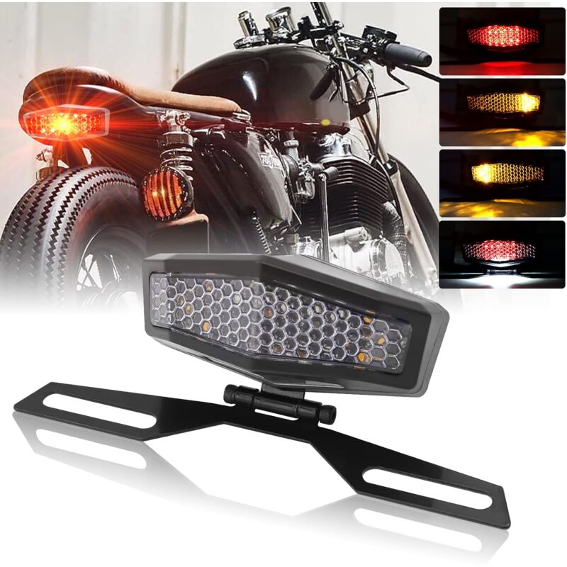 Motorcycle LED Tail Light With License Plate Lamp Holder Integrated Turn Signals Brake Light Universal For Motorcycle