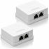 2 X Cat 6A Network Sockets, 2 X Rj45 Ftp Sockets, Shielded 10Gbit Lan Ethernet Wall Mount Cable, White