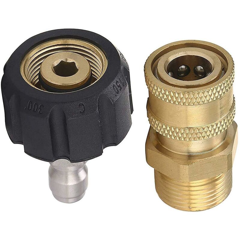 Pressure Washer Adapter Set M22 To 1/4 Inch Quick Connect Kit, M22 14Mm To 1/4 Inch Quick Connect Kit