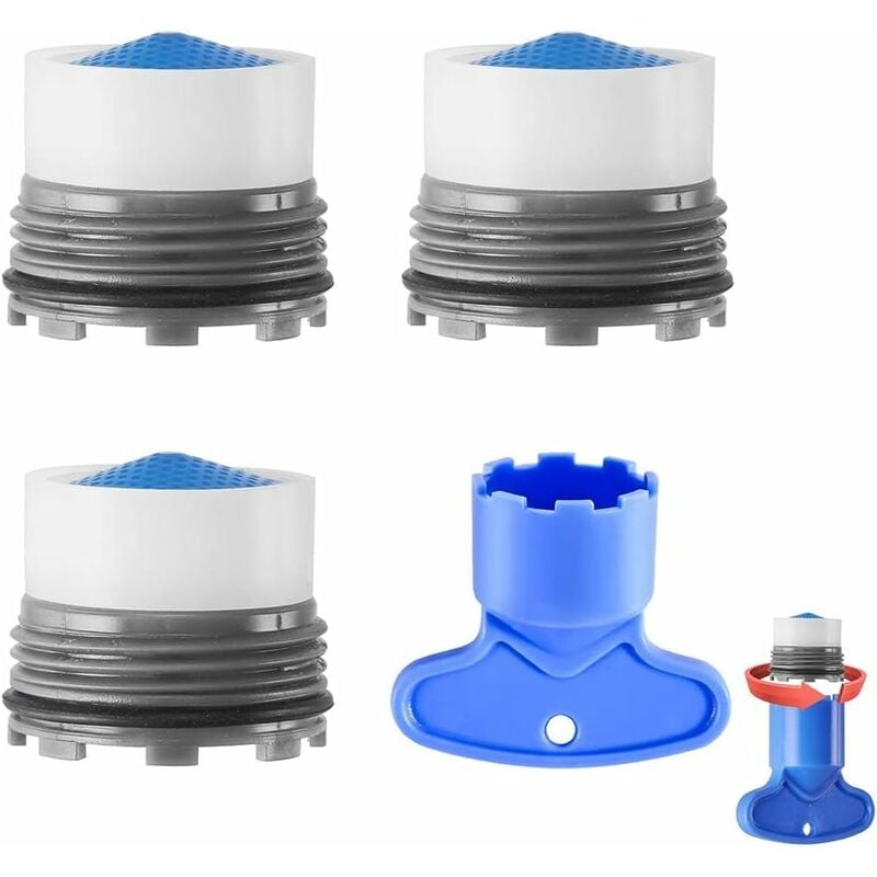 Faucet Aerator M18.5, 3 pcs Insert Nozzle Kitchen Faucet External Thread, Water Saver For Faucet With 1 Faucet Wrench,