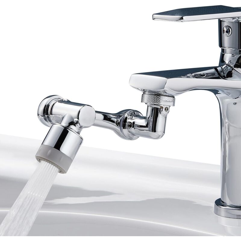 Multifunctional ROtatable Faucet Extension, 1080° Brass Faucet Extension, Water Saving Faucet Adapter, Adjustable