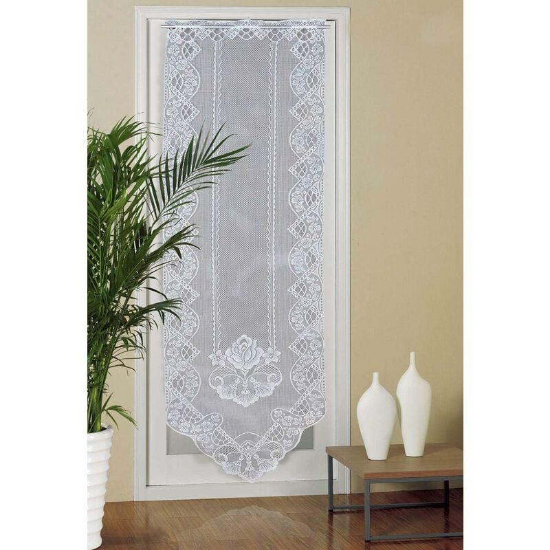 Lace Door Curtain, 60Cm X 180Cm Semi Sheer Window Voile Curtains, Embroidered Curtain For Home Decor Living ROom,