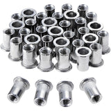 100 pcs M6 Stainless Steel Rivet Nuts Flat Thread Rivet Nuts