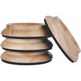 4 pcs Set Hardwood Cups - Furniture Leg Protector Pads Natural Oak.