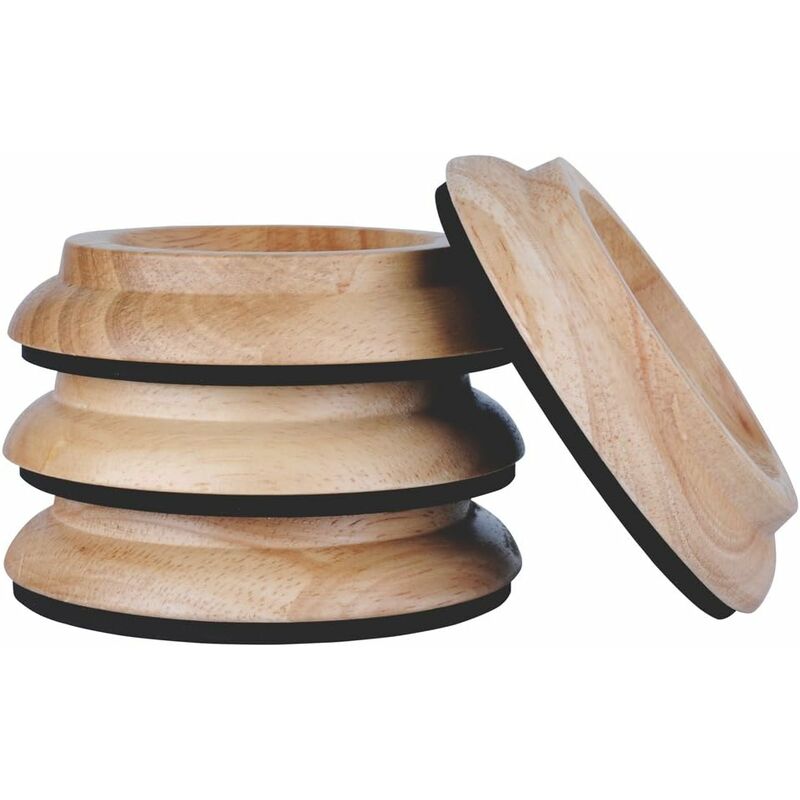 4 pcs Set Hardwood Cups - Furniture Leg Protector Pads Natural Oak.