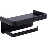 Wall Mounted Toilet Paper Holder Aluminum ROll Holder Toilet Paper Holder With Storage Shelf Black