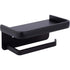 Wall Mounted Toilet Paper Holder Aluminum ROll Holder Toilet Paper Holder With Storage Shelf Black