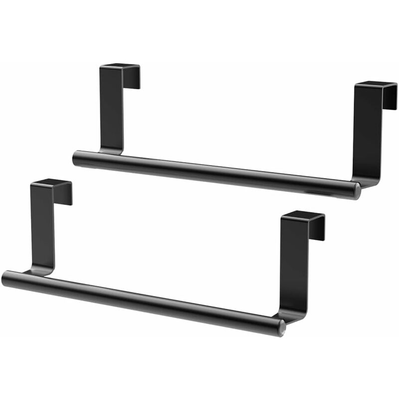 Kitchen Towel Bar, 2 pcs Set Kitchen Towel Holders, Matte Black