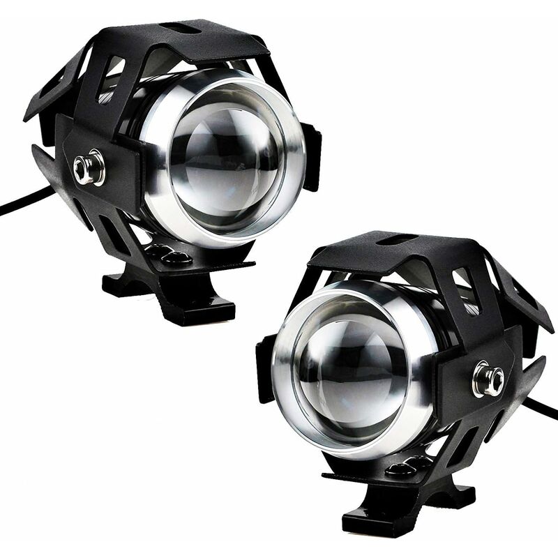 2 pcs 125W Motorcycle Headlight Extra LED Fog Light Motorbike Spotlight 1200Lm U5 Waterproof Motorcycle Scooter 4