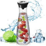 Glass Carafe, 1200Ml Glass Water Pitcher With Silicone Lid, For Homemade Beverage/Iced Tea/Milk/Coffee/Serving Wine,