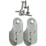Oval Furniture Rail Hanger 2 Pieces - Wardrobe Tube Bracket For Oval Bar Nickel Plated Steel ROd Hanger Fixing Metal