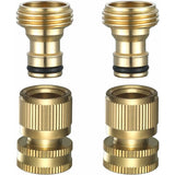 Garden Hose Quick Connect - Quick Connect Garden Hose Connectors, Solid Brass Water Hose Quick Connect, 3/4" Ght, 2 Sets