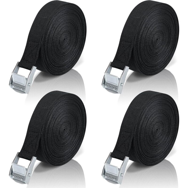 10M Tie Down Strap, 4 pcs Ratchet Strap With Zinc Alloy Buckle For Motorcycle/Car/Bike Carrier/Luggage/Moving Securing