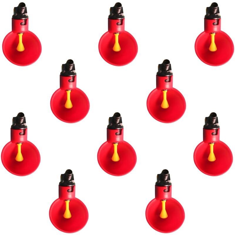 10 pcs Poultry Drinking Water Cups Automatic Plastic Chicken Cage Water Bowls Quail Piegon Waterers For Livestock