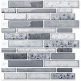 10 Pieces, Adhesive Wall Tiles, Vinyl Kitchen Backsplash, Marble Wall Stickers, 30X30Cm, Grey